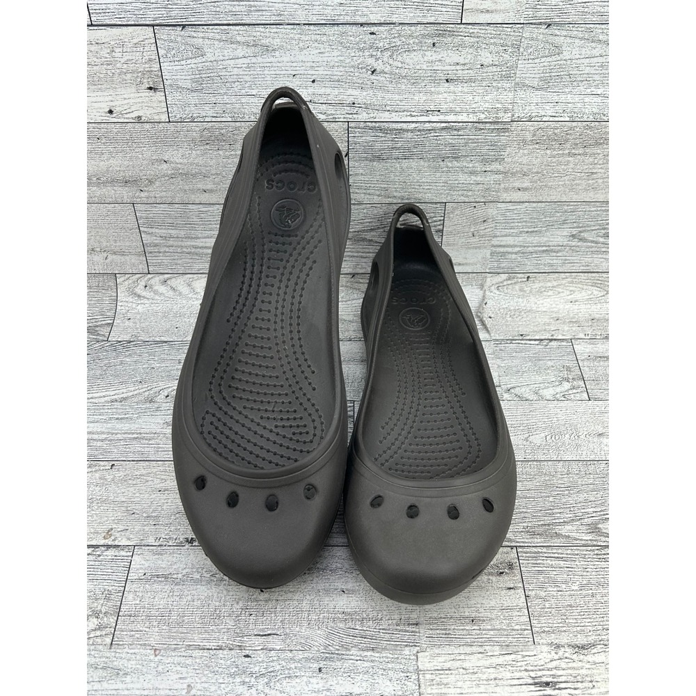 Crocs Kadee Ballet Flats Women Sz 8 Espresso‎ Brown Slip On Comfort Shoes 11215